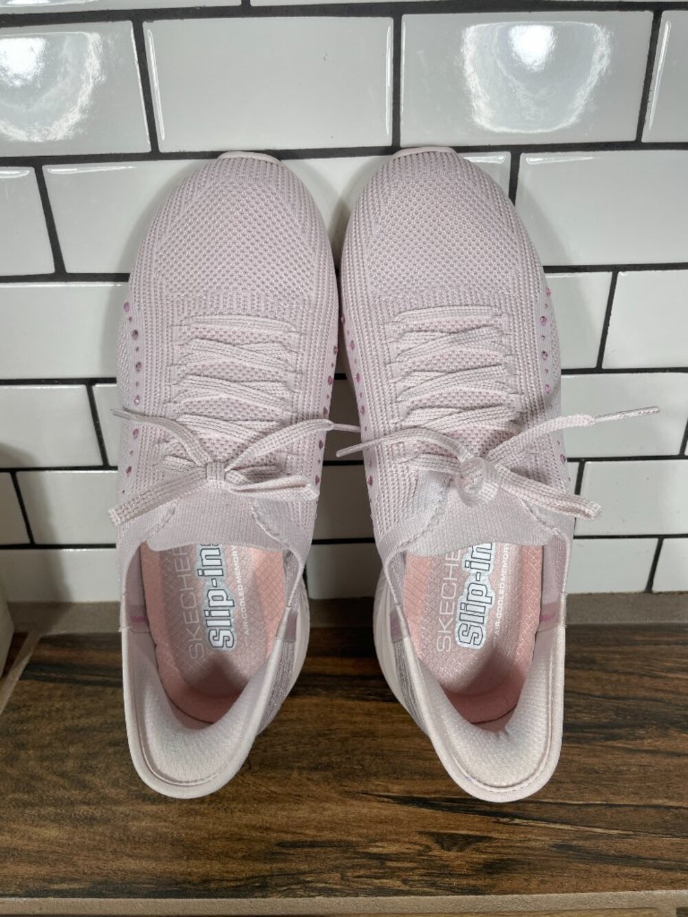 Skechers Slip-ins Ultra Flex 3.0 Summer Stripes Shoes Womens 7 Pink Hands Free - Picture 8 of 15